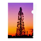 大谷舞の秘密のお店の夕焼けの空に伸びる木 Clear File Folder