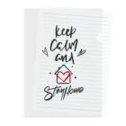シェアメディカルブランドショップのKeep Calm and Stay Home Clear File Folder