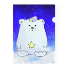 まるまる堂の雲の上のしろくま Clear File Folder