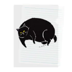 タバタ画房のふてぶてしいクロねこ Clear File Folder