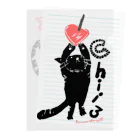 ビューン ワークスの黒猫ちぃさん　りんご Clear File Folder