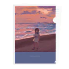 わしのぎまことの夕方の浜辺を歩く② Clear File Folder