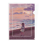 わしのぎまことの夕方の浜辺を歩く③ Clear File Folder