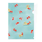 つなサポSHOPのやの犬ぷかぷか Clear File Folder