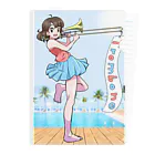 ももねこ工房（　◜◡‾）のトロンボーンのイラスト Clear File Folder