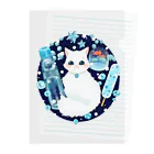 ネコのひたいのニャンコと美味しい時間「スイーツ・BLUE」 クリアファイル