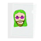 日本語Tシャツショップ／Japanese T-shirt shopのホタテ眼鏡の男　次男 Clear File Folder