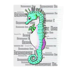 LalaHangeulのSeahorse Dad グリーン クリアファイル