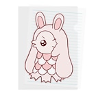 かわいいもののおみせ　いそぎんちゃくのぴえんうさ耳アマビエ　文字なし Clear File Folder