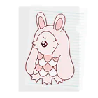 かわいいもののおみせ　いそぎんちゃくのぴえんうさ耳アマビエ　文字なし Clear File Folder