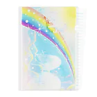  Pastel Design Art 天使のお部屋のユニコーンと虹 Clear File Folder