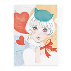 蛯原あきらのねこ耳お帽子 Retro Clear File Folder