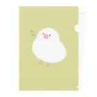 いこ(文鳥中心🌷)のちょっと怒り気味な白文鳥 Clear File Folder