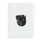 KUROPUG 黒パグのくろぱぐのくろ Clear File Folder