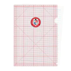 型紙＆生地のお店🧵ＪＦＯＡ🪡学長の方眼定規モチーフ A４クリアファイル Clear File Folder