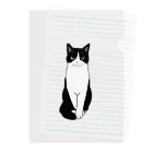 小鳥と映画館のお利口さんのハチワレちゃん Clear File Folder
