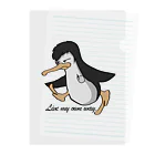 ロゴTシャツのひよこ堂のイケメンペン太 ペンギン PENGUIN 胸ポケットにボールペン Clear File Folder