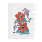 One Day Surf. by Takahiro.Kのhibiscus & dolphins Clear File Folder