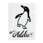 みみはんこ/消しゴムはんこのAdélie Penguin (+logo A) クリアファイル