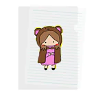 chiro&kuroのクマをきた女の子 Clear File Folder