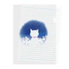 サワネチヒロのショップの夜のネオンと猫 Clear File Folder