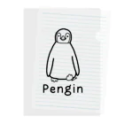 MrKShirtsのPengin (ペンギン) 黒デザイン クリアファイル