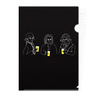 ビールとアート TM-3 Designの偉人 × BEER（三人の音楽家）白線画-ブラック Clear File Folder