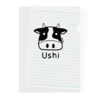MrKShirtsのUshi (牛) 黒デザイン Clear File Folder