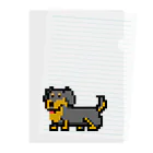 たばちひらんどのおみせのドット絵犬（ミニチュアダックス） Clear File Folder