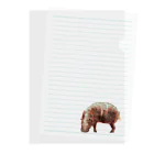 文様動物園 Pattern Zoo Museum shopの算木崩し × コビトカバ Clear File Folder