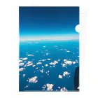青空の飛行機から見た青空 クリアファイル