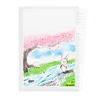 似顔絵師のくまさんのちいたん春ほのぼのイラストクリアファイル Clear File Folder