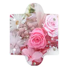 meke flowersのピンクローズのガーリーな花柄 クリアマルチケース