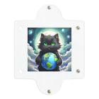 yoiyononakaの地球を抱きかかえる黒猫05 Clear Multipurpose Case