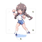 シロクマペンギンのドット絵体操服の女の子 クリアマルチケース