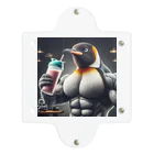 simlacrumのプロテインを飲むマッチョペンギン クリアマルチケース