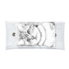 greetenのアート猫　モノクロ　 Clear Multipurpose Case