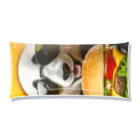 Colorful Canvasのハンバーガーを食べるパンダ クリアマルチケース