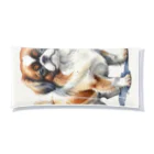 Animal Illustration shopのチン　Japanese Chin　水彩画風 Clear Multipurpose Case