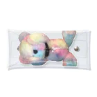 💜Salon de Lucia💜のPeek-a-boo Teddy rainbow Clear Multipurpose Case