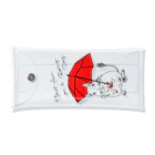 kanako-mikanのHave fun on a Rainy day (Red Umbrella) Clear Multipurpose Case