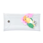 まめるりはことりのお花とシロハラインコちゃん【まめるりはことり】 Clear Multipurpose Case