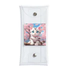 yoiyononakaの春と桜と虎縞白猫 クリアマルチケース