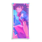 シロクマペンギンの昭和レトロアニメ風近未来ガール Clear Multipurpose Case