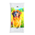 犬好きのしましまの水彩画の犬 花畑のセントバーナードのイラスト Clear Multipurpose Case