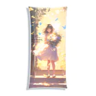 花束娘のThe Girl in the Light with Blue Butterflies in the Garden Clear Multipurpose Case