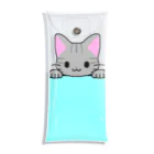 かわいいもののおみせ　いそぎんちゃくのひょっこりサバトラ猫　水色 Clear Multipurpose Case
