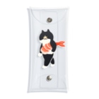 SUIMINグッズのお店の海老の握り寿司を機嫌よく運ぶねこ Clear Multipurpose Case