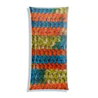 sandy-mのウール毛糸手編み柄カラフル オレンジ系 クリアマルチケース