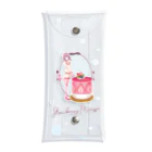 ERIMO–WORKSのSweets Lingerie clear multi case "Strawberry Mousse"  クリアマルチケース